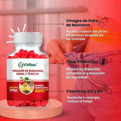 Vitflow® Gomitas de Vinagre de Manzana + Entrega Gratis + Solo pagas al recibir